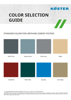 KOSTER URETHANE Color Selection Guide